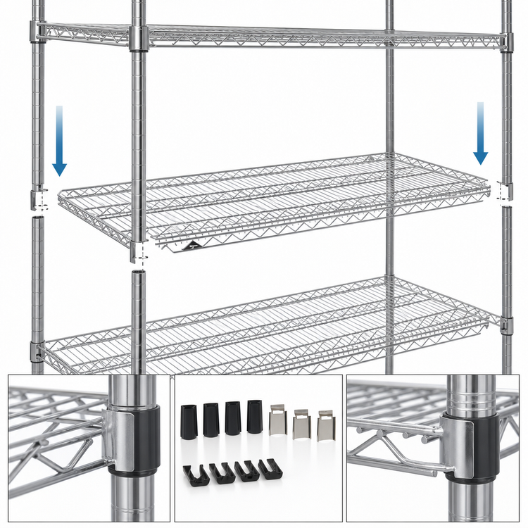 Product image #3 for Metro Super Erecta EZ-ADD Wire Shelf with Corner Hardware, 60 x 24 Inch, Chrome