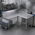 Thumbnail image #3 for John Boos Pro-Bowl L-Shaped Island Clean Dishtable, 16-Gauge Stainless Steel, 60
