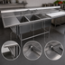 Thumbnail image #3 for Eagle Spec-Master FNP Series 138-Inch Three-Compartment Stainless Steel Prep Sink with Left Prep Area and Left Drainboard