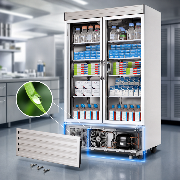 Product image #3 for Everest Refrigeration Two-Section Laboratory Refrigerator with Full-Height Glass Doors, 33 Cu. Ft., Bottom-Mount R290