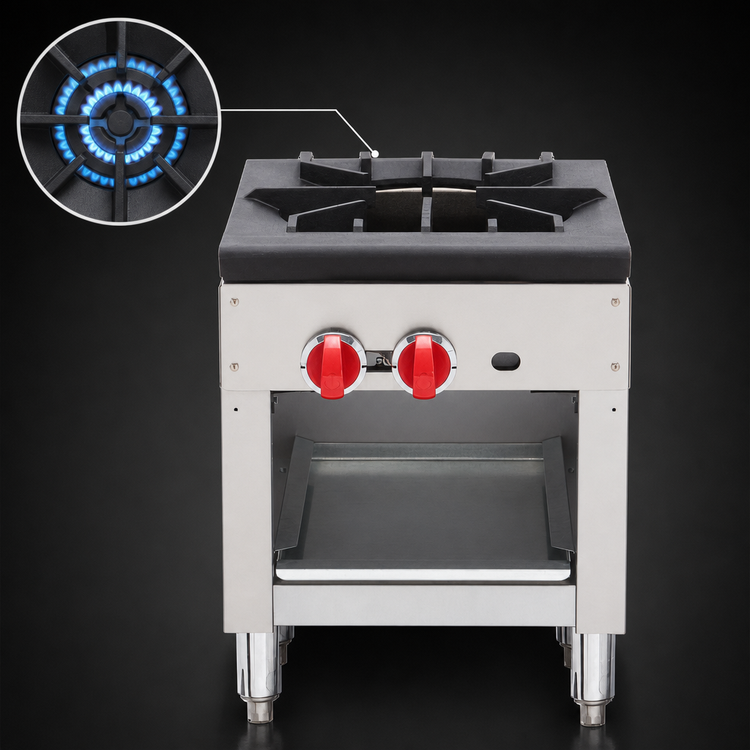 Product image #4 for American Range 18-Inch Gas Stock Pot Range with 3-Ring Burner and Open Storage Base