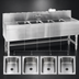 Thumbnail image #3 for Eagle Spec-Bar 4-Compartment Underbar Sink Unit with Left and Right Drainboards, 72-Inch Long x 24-Inch Deep