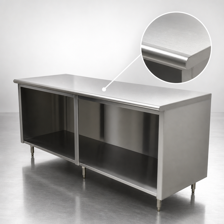 Product image #3 for Advance Tabco Special Value Economy Open Base Work Table, 96 x 24-Inch, Flat Top, 16-Gauge 304 Stainless Steel
