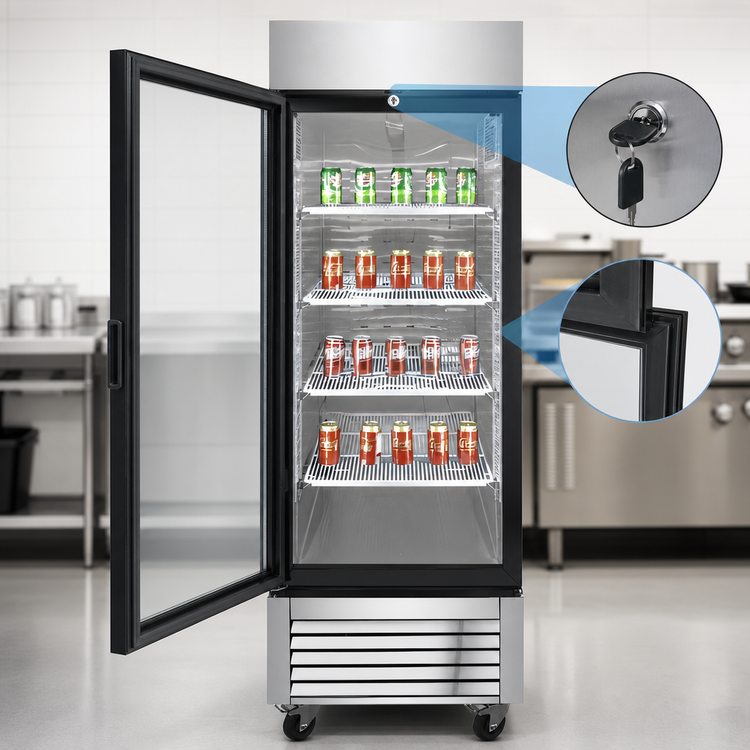 Product image #4 for Atosa One-Section Glass Door Reach-In Freezer Merchandiser, Left-Hinged, 19.1 Cu. Ft.