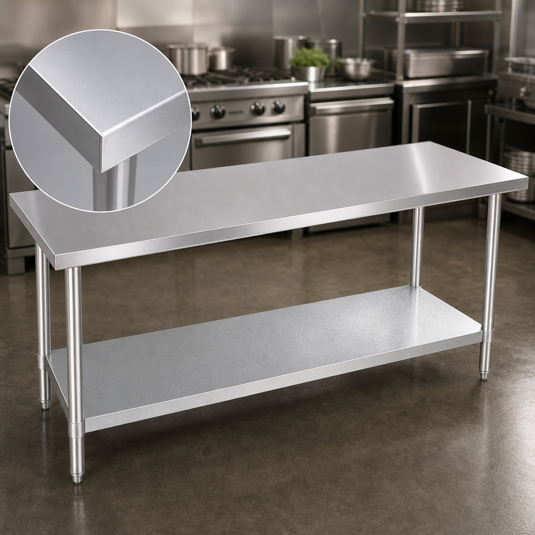 Product image #3 for Duke 12-Foot Stainless Steel Work Table with Galvanized Undershelf