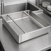 Thumbnail image #3 for 19-1/2 x 19-1/2 x 5 Inch Deep Stainless Steel Drain Basket for Dish Tables