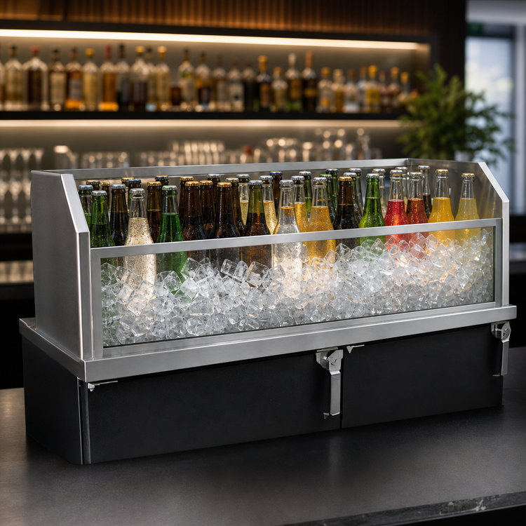 Product image #3 for Glastender Back Bar Glass Ice Display Unit for Bottled Beverages, 42 Inch Wide x 18 Inch Deep x 9 Inch High