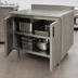 Thumbnail image #3 for Advance Tabco Special Value Series Economy Enclosed Work Table, 36 x 24 Inch, Cabinet Base, 16 Gauge 304 Stainless Steel Top, 5 Inch Backsplash