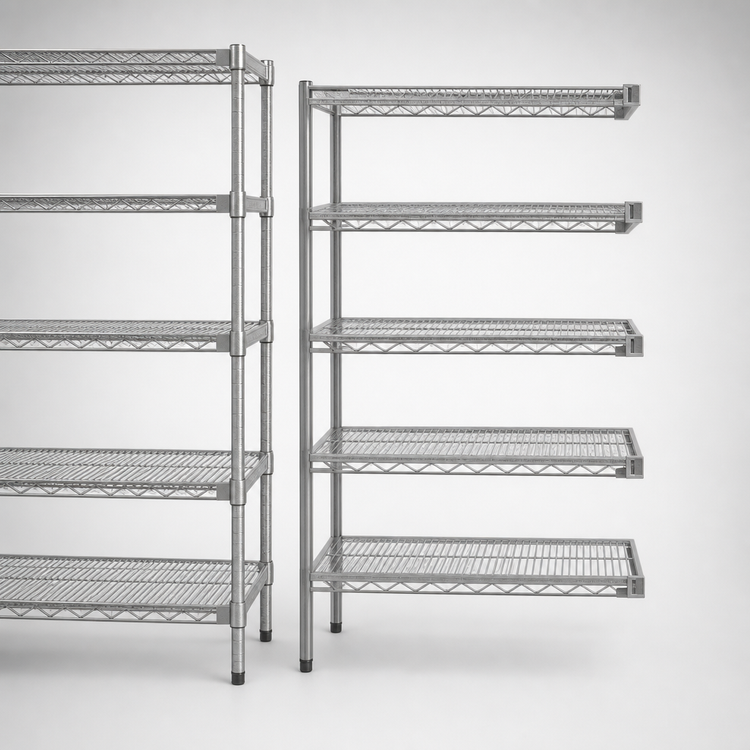 Product image #3 for Eagle Valu-Master 5-Tier Add-On Wire Shelving Unit, 72 x 24 x 86 Inches, Pewter Gray Epoxy