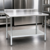 Thumbnail image #3 for Spec-Master 72-Inch x 24-Inch Stainless Steel Work Table with 4-1/2-Inch Backsplash and Galvanized Undershelf