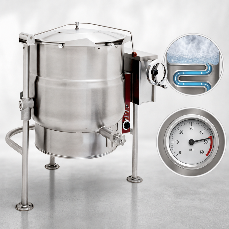 Product image #3 for Southbend Electric Floor Model Tilting Steam Kettle, 60-Gallon, 2/3 Jacket, Tri-Leg Base