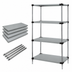 Thumbnail image #3 for Quantum Stationary 4-Shelf Solid Stainless Steel Shelving Starter Kit, 48 x 24 x 63 Inches, 600-800 lb. Capacity