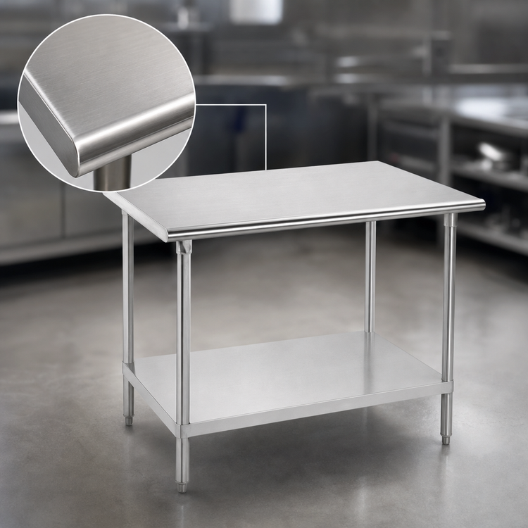 Product image #3 for Advance Tabco 30" x 24" Stainless Steel Work Table with Adjustable Undershelf