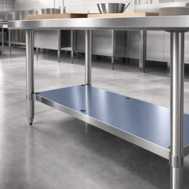 Product image #3 for 18 Gauge Stainless Steel Undershelf for 30 x 120-Inch Commercial Work Tables