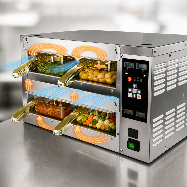Product image #3 for Nemco 6070-TF Countertop Hot Hold Dry/Moist Food Warmer with ThermalBreeze Technology, 4-Pan Capacity
