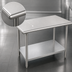 Thumbnail image #3 for Advance Tabco 30 Inch x 30 Inch 16 Gauge 304 Stainless Steel Corner Work Table with Galvanized Undershelf