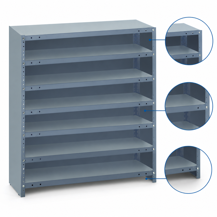 Product image #3 for Quantum Heavy-Duty Closed Wire Shelving Unit, 36 x 18 x 39 Inches, Stationary, 7 Shelves