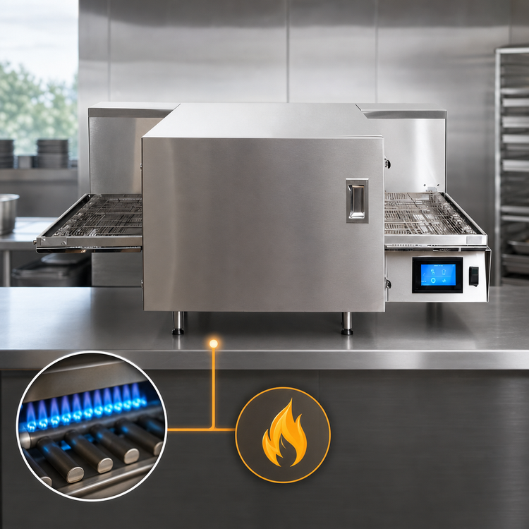 Product image #3 for Lincoln Aperion 24 Series Single Deck Propane Impinger Conveyor Oven with 16-Inch x 48-Inch Conveyor, 24-Inch Baking Chamber, Solid Door