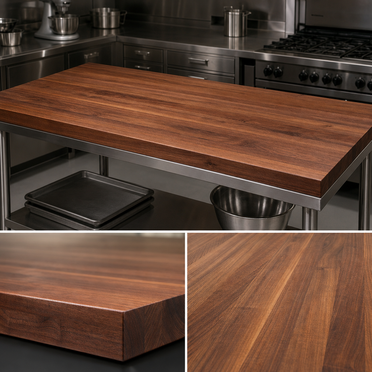 Product image #3 for Boos Block American Black Walnut Kitchen Countertop, 72 x 27 x 2.25 Inches, Edge Grain, Penetrating Oil Finish