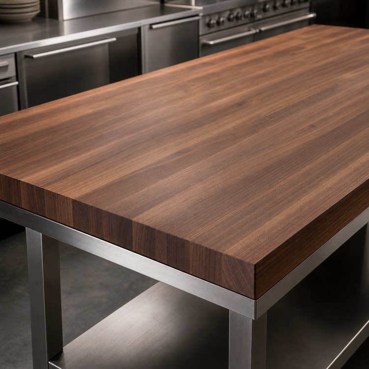 Product image #3 for Boos Block American Black Walnut Edge Grain Kitchen Countertop, 72 Inch W x 42 Inch D x 3 Inch Thick