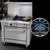 Thumbnail image #3 for Southbend Ultimate 36-Inch Gas Restaurant Range with 4 Star/Sauté Burners, 12-Inch Left Griddle and Convection Oven