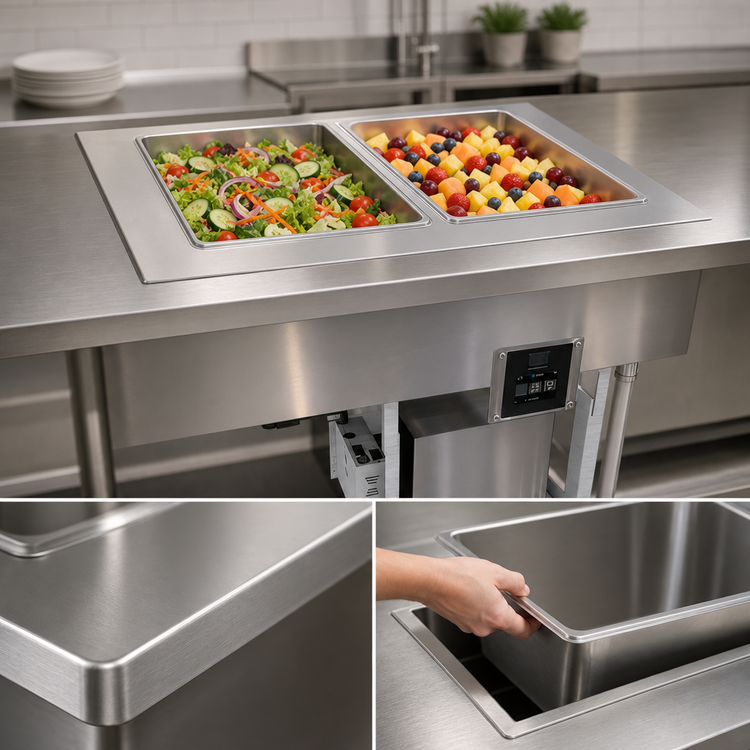 Product image #3 for Duke FCP2-SB 2-Section Drop-In Flush Mount Cold Pan Unit with R290 Refrigeration