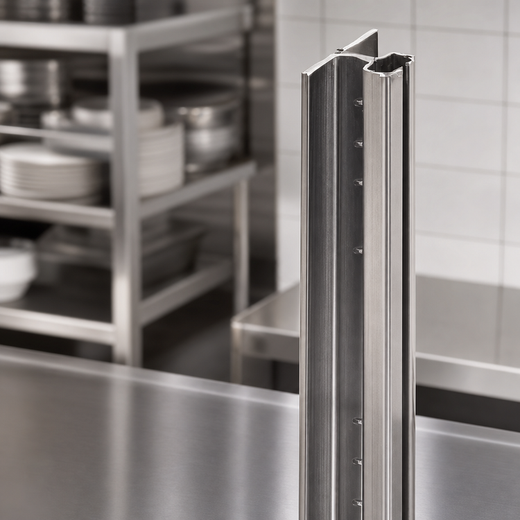 Product image #3 for Eagle Group 120-Inch NSF Stainless Steel Wall-Mounted Cantilever Shelving Standard Upright