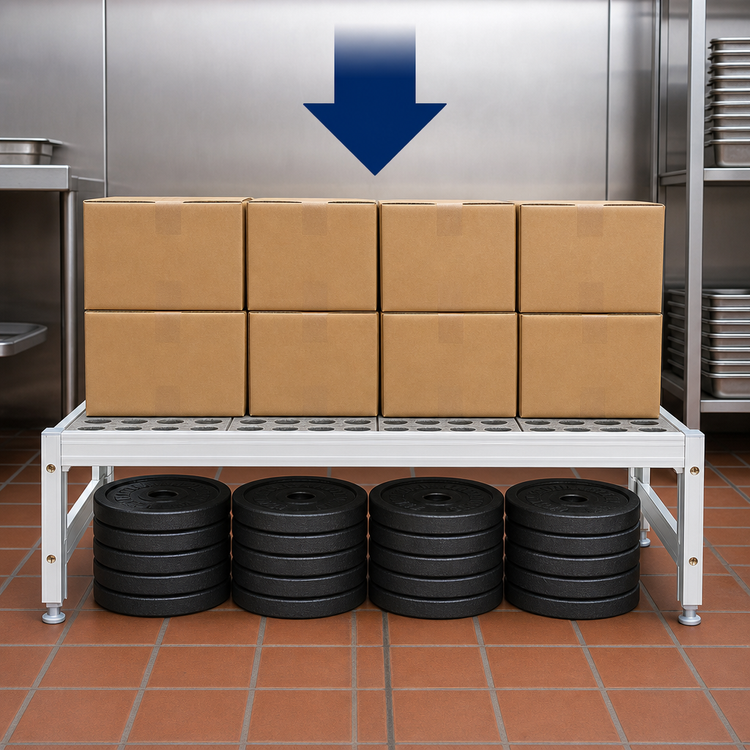Product image #3 for Fermostock 31 Inch x 18 Inch x 12 Inch Aluminum Dunnage Rack, 800 lb. Capacity