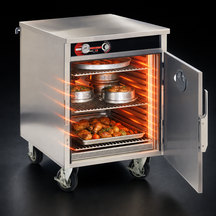 Product image #3 for FWE Handy Line Mobile Undercounter Heated Holding Cabinet, Single Door, 12-Pan Capacity, 120V, Stainless Steel