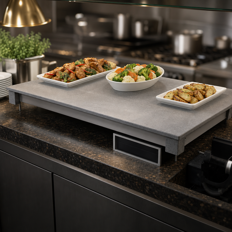 Product image #3 for Hatco 24-Inch Built-In Simulated Stone Hot/Cold Shelf with Electronic Controls and Remote Refrigeration