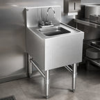 Thumbnail image #3 for Eagle Group Spec-Bar HSD12-24 Freestanding Underbar Hand Sink, 12 x 24 Inches, 304 Stainless Steel, Faucet, Soap and Paper Towel Dispensers