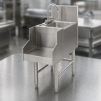 Thumbnail image #3 for Eagle Group Spec-Bar BS18-24 Freestanding 304 Stainless Steel Blender Station with Dump Sink, T&S Faucet, and Recessed Blender Step