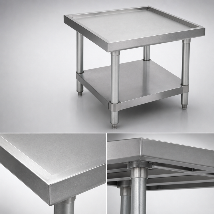 Product image #3 for BK Resources 24 x 24 Inch Stainless Steel Machine Stand with Adjustable Undershelf