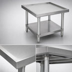 Thumbnail image #3 for BK Resources MST-2424SS 24 x 24 x 20 Inch Stainless Steel Machine Stand with Adjustable Undershelf and Marine Edge