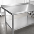 Thumbnail image #3 for Stallion 48-Inch x 30-Inch Stainless Steel Budget Work Table with 1-1/2-Inch Backsplash and Undershelf