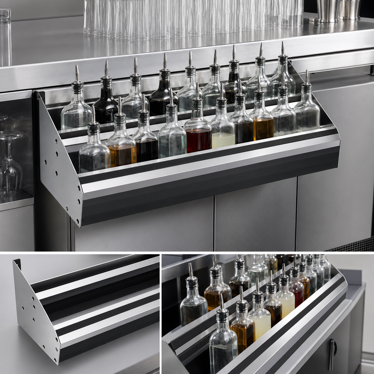 Product image #3 for Krowne Royal Series Double Built-In Speed Rail, 54 Inch x 10 Inch, Stainless Steel