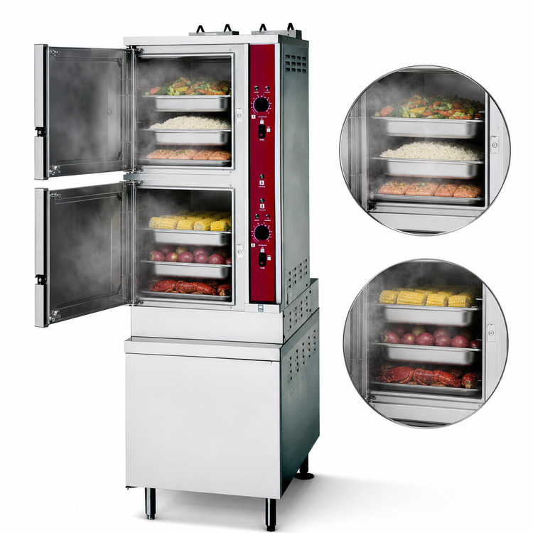 Product image #3 for Crown GSX-10HE Two Compartment Full-Size Gas Convection Steamer