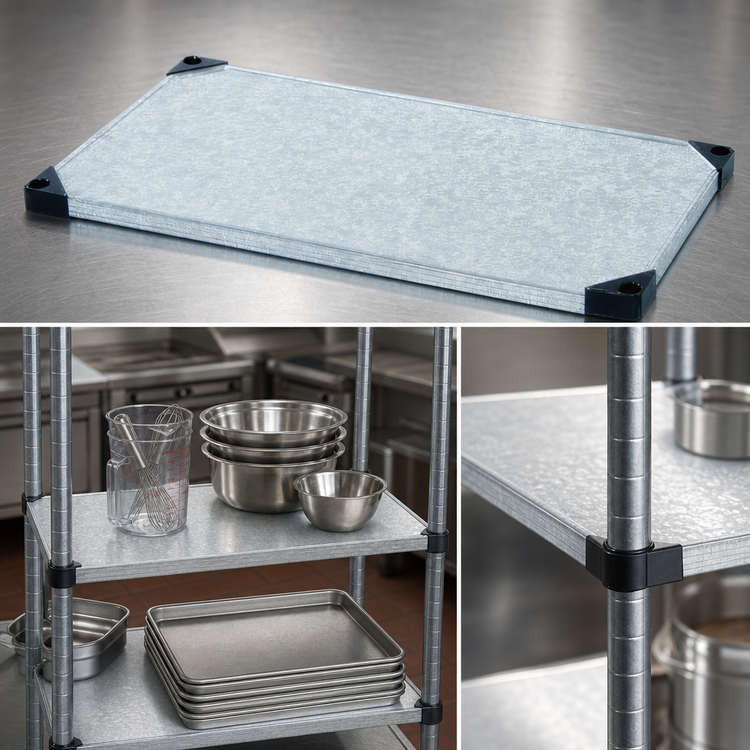 Product image #3 for Quantum 48 Inch x 14 Inch Solid Shelf, 18-Gauge Galvanized Steel