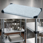 Thumbnail image #3 for Quantum 1448SG Solid Galvanized Steel Shelf, 48"W x 14"D, 18 Gauge, Double-Hemmed Marine Edge, NSF