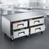 Thumbnail image #3 for Hurakan by Equip.me 72-Inch 4-Drawer Chef Base Refrigerator, Stainless Steel, Self-Contained Side-Mounted
