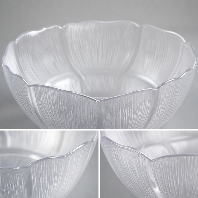 Product image #4 for Petal Mist 1.2 Qt Clear Polycarbonate Bowl with Floral Edge