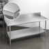 Thumbnail image #3 for Duke 84-Inch x 36-Inch Stainless Steel Work Table with 5-Inch Riser and Galvanized Undershelf