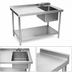 Thumbnail image #3 for 48-Inch x 24-Inch Stainless Steel Prep Sink Work Table with Right-Side Sink, Marine Edge, and Undershelf