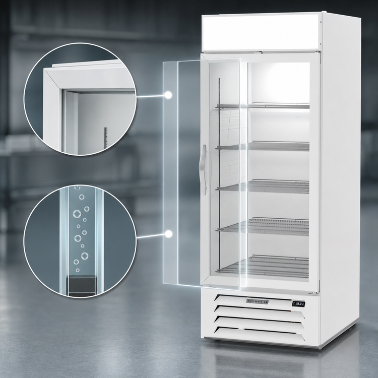 Product image #3 for Beverage Air MarketMax 30-Inch One-Section Reach-In Glass Door Merchandiser Refrigerator, 25.97 Cu. Ft., White, Bottom Mount