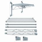 Thumbnail image #3 for Quantum WC14-CB1448GY Cantilever Wall-Mount Wire Shelf Kit, Single Shelf, 48"W x 14"D, Gray Antimicrobial Epoxy Finish, NSF