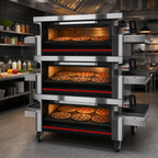 Thumbnail image #3 for Hot Rocks VOLCANO 40-33 TRIPLE Triple-Stack Stone Conveyor Pizza Oven, 40 x 33 in Baking Surface, Touchscreen, Natural Gas/Propane