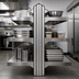 Thumbnail image #3 for Heavy-Duty Back-to-Back Cantilever Shelving Uprights, 144-Inch Floor-to-Ceiling Mount, Stainless Steel