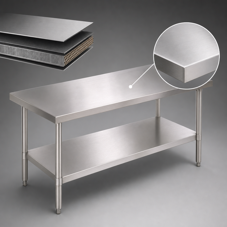 Product image #3 for John Boos Stallion 72" x 30" Budget Stainless Steel Top Work Table with Adjustable Undershelf