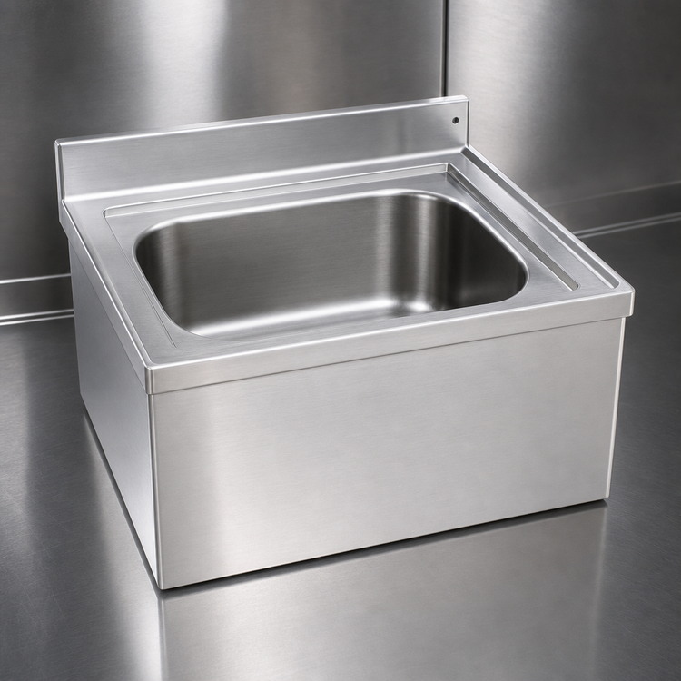 Product image #3 for Eagle Group F2820 Floor-Mounted 304 Stainless Steel Mop Sink, 28" x 20" x 8" Bowl