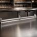 Thumbnail image #3 for Glastender 67-Inch Single Stainless Steel Speed Rail with Open Step-and-Rail Design